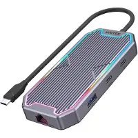 UNITEK uHUB S7+, Kabelgebunden, USB 3.2 Gen 2 (3.1 Gen 2) Type-C, 100 W, 3,5 mm, 1.4/2.3, 10,100,1000 Mbit/s