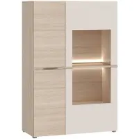 Ti`me Ti'me Vitrine, Eiche, Sand, Glas, Holzwerkstoff, 6 Fächer, 94.9x138x41 cm, Wohnzimmer, Wohnwände, Vitrinenschränke