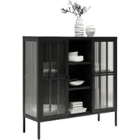 Xora Vitrine, Schwarz, Metall, Glas, 4 Fächer, 110x110x35 cm, SGS-geprüft, Bsci, Beimöbel erhältlich, stehend, Wohnzimmer, Wohnwände, Vitrinenschränke