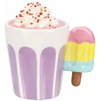 MamboCat Kaffeebecher Eis lila 250ml Dolomite 3D Henkel Milchshake Smoothie Eisbecher