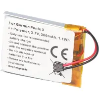 AccuCell Akku passend für Garmin Fenix 3, 361-00034-02 Li-Polymer 3,7 Volt 300mAh 1,1Wh