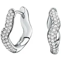 Morellato Wellenfö rmige Stahlohrringe mit Kristallen Design SAYP10