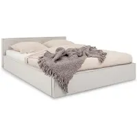 Idimex Polsterbett PESARO 140x200 cm, Hellgrau – Bettgestell inkl. Lattenrost, strapazierfähiger Stoffbezug in Leinen-Optik, modernes Doppelbett mit Kopfteil für Schlafzimmer