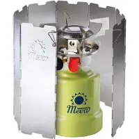 Meva Windschutz für einen Campingkocherbrenner – Silber
