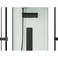 Vente-unique Duschbadewanne 150 x 75 x 215 cm Profile schwarz 100 Mikrodüsen und 6 große Düsen DARIA II