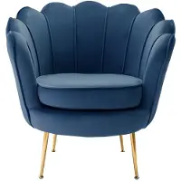 Vente-unique DANDELION sessel aus velours - navy blau von Pascal Morabito