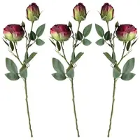 Layba Künstliche Rosen 3er-Set Dunkelrot 55 cm