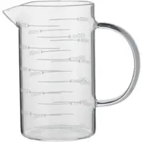 WAS Germany Messbecher, Ø 8 cm, 0,5 ltr., mit 50 ml Skalierung, Borosilikatglas