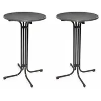 Beautissu STEHTISCH Bellini Ø60xH110cm Grau (2tlg)
