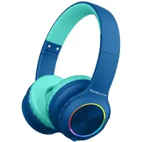 PowerLocus Kinder Kabellose Over-Ear Kopfhörer PLED mit Mikrofon, Bluetooth 5.3, 35h Akku, Blau