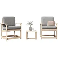 vidaXL 3-tlg. Garten-Lounge-Set Massivholz Kiefer