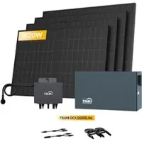 TSUN DCU2000Lite Solarspeicher für Balkonkraftwerke, mit 4 x 455W Bifaziale Solarmodule & 800W Mikro‐Wechselrichter. by Powerness - 2kWh / Selbstabholung