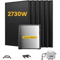 EcoFlow Stream Ultra X, Solaranlage mit Speicher, mit 6 x 455W Bifazialen Solarmodulen, by Powerness - Stream Ultra X | 3840Wh / ohne Zubehör / Selbstabholung