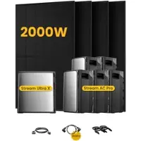 EcoFlow Stream Ultra X, All-in-One Speicher für Balkonkraftwerke, mit 4 x 500 Bifaziale Solarmodule, by Powerness - Stream Ultra X + 5 x Stream AC Pro | 13440Wh / ohne Zubehör / Selbstabholung