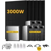 EcoFlow Stream Ultra X, Solaranlage mit Speicher, mit 6 x 500W Bifazialen Solarmodulen, by Powerness - Stream Ultra X + 5 x Stream AC Pro | 13440Wh / 4 x Smart Plug / Selbstabholung