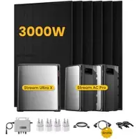 EcoFlow Stream Ultra X, Solaranlage mit Speicher, mit 6 x 500W Bifazialen Solarmodulen, by Powerness - Stream Ultra X + 2 x Stream AC Pro | 7680Wh / 4 x Smart Plug / Standardversand