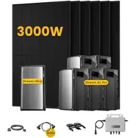 EcoFlow Stream Ultra, Solaranlage mit Speicher, mit 6 x 500W Bifazialen Solarmodulen, by Powerness - Stream Ultra + 5 x Stream AC Pro | 11520Wh / ohne Zubehör / Selbstabholung