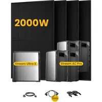 EcoFlow Stream Ultra X, All-in-One Speicher für Balkonkraftwerke, mit 4 x 500 Bifaziale Solarmodule, by Powerness - Stream Ultra X + 4 x Stream AC Pro | 11520Wh / ohne Zubehör / Standardversand