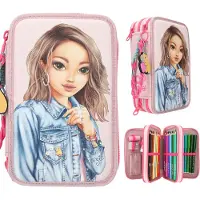 TOPModel 0413340, Hartschalenetui für Stifte, Papier, Polyester, Polypropylen (PP), Silikon, Zink, Pink, Abbildung, Drinnen/Draußen, Mädchen