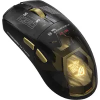 Asus ROG Harpe II Extreme Edition 20 Gaming Mouse, rechts, Optisch, RF Wireless + Bluetooth + USB Type-A, 65000 DPI, Schwarz, Gold, Weiß