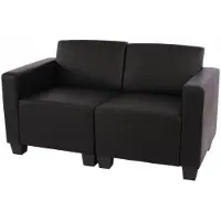 Mendler Modular 2-Sitzer Sofa Couch Moncalieri, Kunstleder schwarz