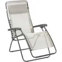Lafuma Relaxsessel RSXA Batyline beige mit Liegefläche aus robustem Textilgewebe, pulverbeschichtetem Stahlgestell, Rück