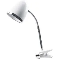 Avide Tischleuchte – E27 – Max. 15 W – Weiss – 16 x 16 x 33 cm – Mit Klemme