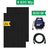 Heima24 Balkonkraftwerk 920 Wp mit APsystems Mikro-Wechselrichter EZ1-M, Anschlusskabel und 2 Solarmodulen 460Wp Glas-Glas full black (* 0% MwSt. gem. §12 Abs. 3 UstG)