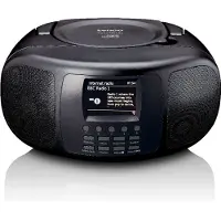 Lenco SCD-6000BK - Tragbares Internetradio mit DAB+/FM, Bluetooth, CD-Player und großem LCD-Farbdisplay - Schwarz