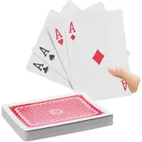 Relaxdays 5 x Jumbo Pokerkarten, 270 Karten, wasserfeste XXL-Kunststoffspielkarten, Spaßgeschenk oder Deko, 18 x 13 cm, bunt