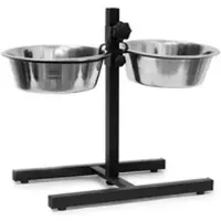 Relaxdays 2-tlg. Hunde Set Weiß,Schwarz,Silber