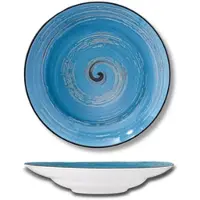 Wilmax Tiefer Teller 25,5 cm 350 ml Blau Porzellan, 3er Set