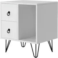 Home Nature Wohnkonzept Nachttisch modern Schublade Schlafzimmer Kommode Beistelltisch 48 cm Metall