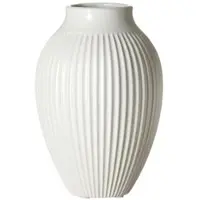Ritzenhoff & Breker Tischvase "Vase Alsta, 13/13/19 cm, Weiß, Grau oder Beige, bauchige Vase", weiß, B:13cm H:19cm T:13cm Ø:13cm, Steingut, Vasen, Tischvase, mit feiner Rillenstruktur