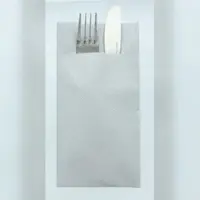 Mank Besteckservietten Airlaid Silber, 40 x 40 cm, 75 Stück - Bestecktaschen