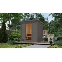 CHILLROI Saunahaus Kaapi 3 Wandstärke 38mm inkl. Ofen 9 kW ext. Strg. terragrau