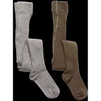 Minymo Strumpfhosen - 2er-Pack - Solid Rib - Light Grey Melange - - 56/62 - Strumpfhosen