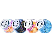 Alpina Glass Jars With Lid – 4er Set Glass Jars à 200 ml – Kleine Keksdose Groß im Glas – Storage Jars Glass für Bonbons, Gewürze oder Deko in der Küche