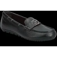 Tamaris Damen Slipper Leder Mokassin sportlich Zierspange 1-24630-44, Größe:41 EU, Farbe:Schwarz