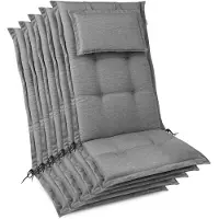 Beautissu 5x Premium Hochlehnerauflage 120x50x7cm, Hellgrau