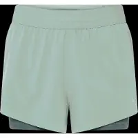 Nike Swift Laufshorts Damen - hellgrün, silber, Größe L (auch verfügbar in XL)