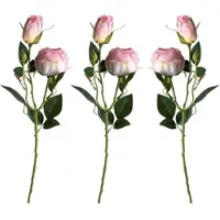 Layba Künstliche Rosen 3er-Set Zartrosa 55 cm