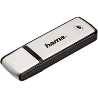 Hama USB-Stick "Fancy, USB 2.0", silber (schwarz, silberfarben), 128 GB, USB-Sticks, USB-Stick