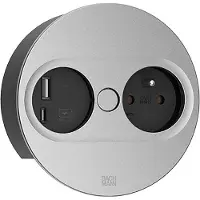 Bachmann 946.014, Type E + USB A + USB C, Desktop eingebettet, 4 cm, Edelstahl, Metall, Kunststoff, IP20