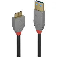 Lindy 36768, 3 m, USB A, Micro-USB B, USB 3.2 Gen 1 (3.1 Gen 1), 5 Gbit/s, Schwarz