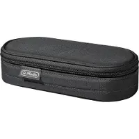 Herlitz Etui, Weiches Federmäppchen, Polyester, Schwarz, Einfarbig, Reißverschluss, 90 mm