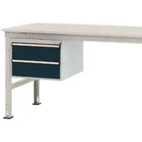 Manuflex ZB4512.7016 Gehäuse-Unterbau Stationär, Nutzhöhe 300 mm mit 2 Schubfächer. Für Tischtiefe 800 mm