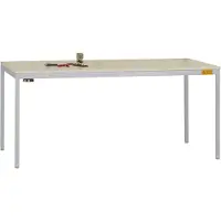 Manuflex LD1116.9006 ESD ESD-Arbeitstisch UNIDESK mit Kunststoffplatte, Gestell Alusilber ähnlich RAL 9006, BxTxH = 2000 x 800 x 723-733 mm Alusilber