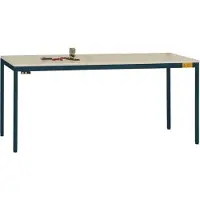 Manuflex LD1906.7016 ESD ESD-Arbeitstisch UNIDESK mit Kunststoffplatte, Gestell Anthrazit RAL 7016, BxTxH = 1200 x 800 x 723-733 mm Anthrazit