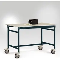 Manuflex LB4038.7016 ESD ESD-Beistelltisch BASIS mobil mit Melamin-Tischplatte in Anthrazit RAL 7016, BxTxH: 1250 x 600 x 853 mm Anthrazit